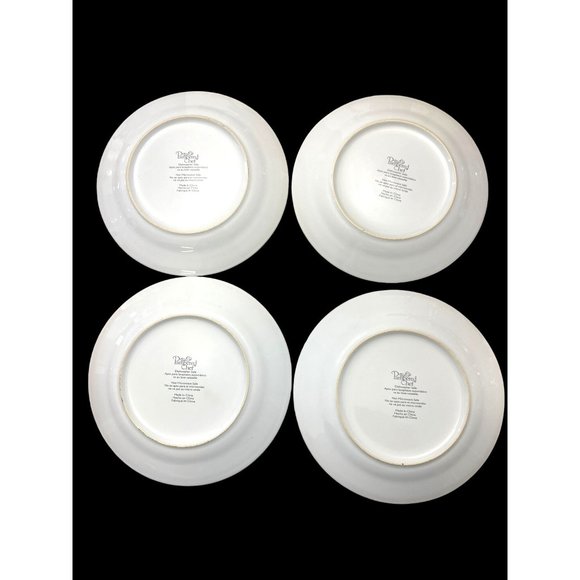 The Pampered Chef Porcelain Celebration Party Dessert Plates with Gold Confetti - Picture 3 of 6